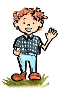 Illustration of child smiling and waving