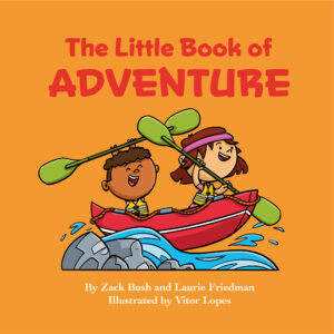 Children rowing a kayak on the cover of The Little Book of Adventure