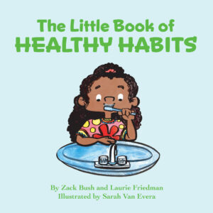 Illustration of a girl brushing her teeth on the cover of The Book of Healthy Habits