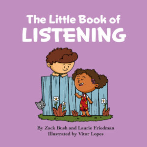 Little girl talking to a little boy on the cover of The Little Book of Listening