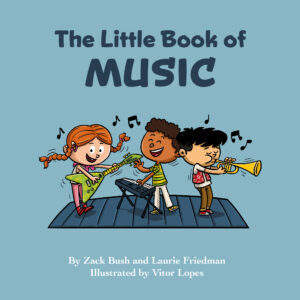 The Little Book of Music Cover Art with kids jamming out