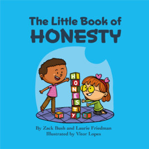 Two Children playing with blocks on the cover of The Little Book of Honesty